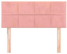 Testiera rosa 100x5x78/88 cm in velluto