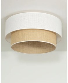 Plafoniera BORHO 1xE27/60W/230V Ø 50 cm bianco/juta