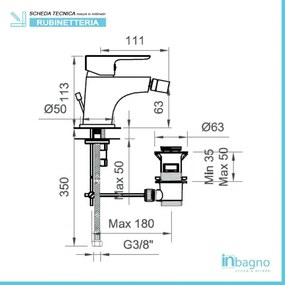 Miscelatore Bidet Serie Eco Cromato con Piletta automatica