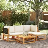 Set Divano da Giardino 5 pz con Cuscini Legno Massello Acacia 3278872