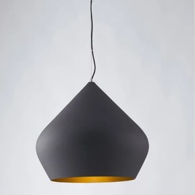 Lampadario Glamour Tholos nero paralume nero E27 Ø52cm LUCE AMBIENTE DESIGN