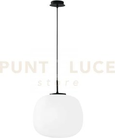 Lampadario a sospensione tolomeo sferica bianca opale 1 luce attacc...