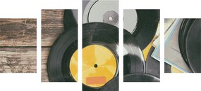 Quadri 5 pezzi – Vecchi dischi del grammofono
