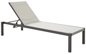 Lettino senza cuscino NATERIAL in alluminio moka e seduta beige