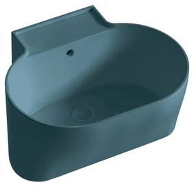 Lavabo da appoggio Tina COLAVENE ovale in ceramica L 60 x H 35 x P 50 cm petrolio opaco piletta non inclusa