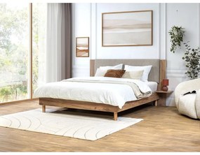 Letto matrimoniale in grigio chiaro con rete inclusa 140x190 cm Lior – Bobochic Paris