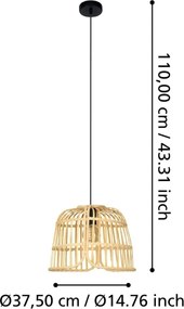 Eglo 43873 - Lampadario a sospensione con filo GLYNEATH 1xE27/40W/230V