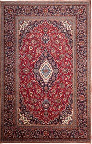 Kashan Tappeto 290 x 200 Rosso (Iran) Annodato A Mano