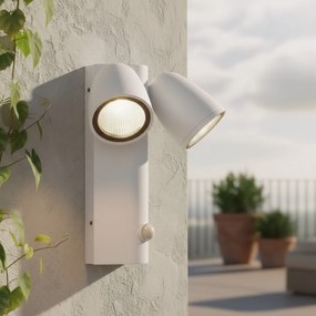 Applique da Esterno IP65 2xGU10 con Sensore movimento AXIS - Bianca