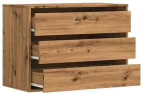 Cassettiera angolare rovere artigianale 80x41x58cm multistrato