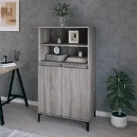 Credenza Grigio Sonoma 60x36x110 cm in Legno Multistrato 821234