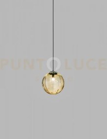 Puppet sospensione m ambra trasparente nero opaco 1 luce attacco g9
