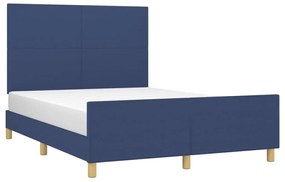 Giroletto con testiera blu 140x190 cm in tessuto