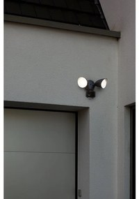 Faro da esterno con sensore di movimento Draco in alluminio, nero, Modulo LED 2x10W LUTEC