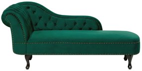 Chaise longue sinistra in velluto verde NIMES Beliani
