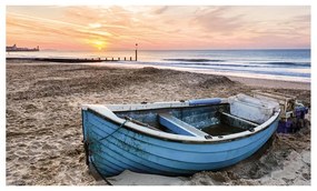 Stampa su tela Boat On The Beach, multicolore 115 x 75 cm