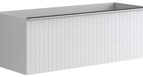 Mobile da bagno sospeso sotto lavabo L 120 x H 40 x P 45.5 cm bianco laccato opaco, 2 cassetti Pixel grid