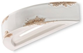 Applique Vintage Mezza Luna Ceramica Bianca 1 Luce R7S