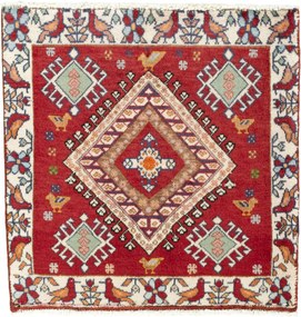 Shiraz Tappeto persiano 60x60 Rosso (Iran) Annodato A Mano