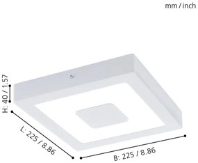 Eglo 96488 - Plafoniera LED da bagno IPHIAS LED/16,5W/230V