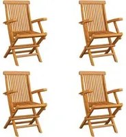 Sedie da Giardino Pieghevoli 4 pz in Legno Massello di Teak cod mxl 45346