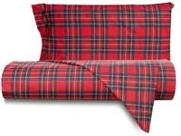 Completo letto singolo scozzese rosso