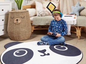 Tappeto per bambini bianco e nero ⌀ 120 cm PANDA Beliani