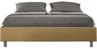 Letto matrimoniale con rete imbottito 160x200 tessuto Labirinto 6 giallo Azelia