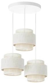 Lampadario sospeso su cavo BOHO 3xE27/60W/230V crema/iuta