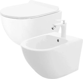 Set WC vaso + BIDET CARTER BIANCO SOSPESO