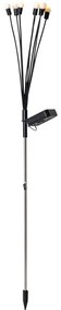 Lampada da esterno a palo nera incl. LED con solare e picchetto - Fire Fly