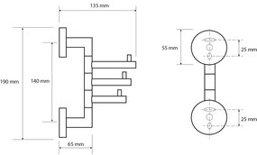 Porta asciugamani a parete in ottone argento lucido X-Round - Sapho