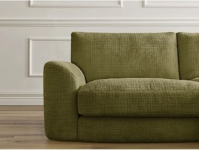 Divano angolare color kaki (con penisola a destra/con chaise lounge) con rivestimento in ciniglia Leonore – Bobochic Paris