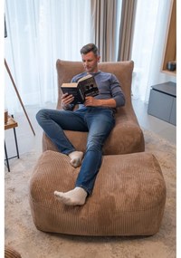 Puof a sacco verde con rivestimento in velluto a coste Plus 100 Lounge – SLOWDOWN