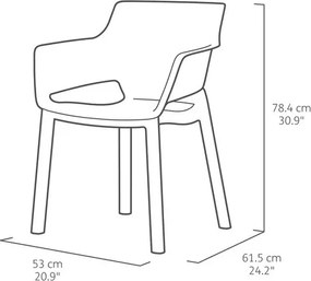 Sedie Da Esterno In Resina Design Moderno Con Braccioli Elisa Keter Grafite 4 Pezzi