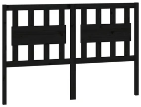 Testiera per letto nera 125,5x4x100cm in legno massello di pino