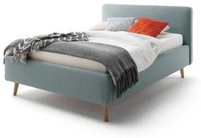 Letto matrimoniale imbottito blu/grigio con vano contenitore con griglia 140x200 cm Mattis - Meise Möbel