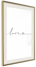 Poster  Love Pulse  Cornice Quadri Cornice d'oro con passe-partout, Larghezza x Altezza Home decor 20x30