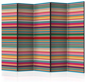 Paravento  Subdued stripes II [Room Dividers]  Colore colorful, Dimensioni e Misure 225x172