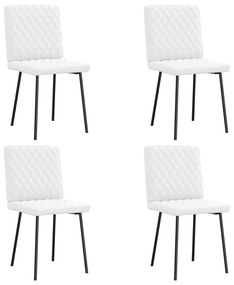 Sedie Da Pranzo 4 Pz Bianche İn Similpelle /