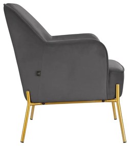 Poltrona grigia in velluto Runa - Støraa