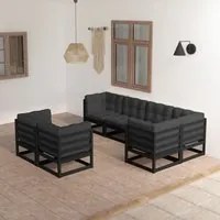 Set Divani da Giardino 7 pz con Cuscini Legno Massello di Pino 3076698