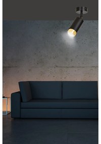 Lampada da soffitto e parete in Acciaio HIRO GU10 Colore del corpo Nero e Oro