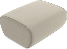 Poggiapiedi beige con rivestimento in velluto Kapua – Makamii