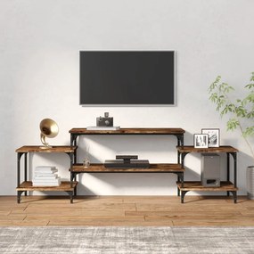 Mobile porta tv rovere fumo 157x35x52 cm in legno multistrato