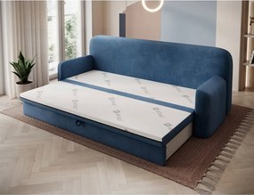 Divano blu allungabile/con contenitore e rivestimento in velluto a coste 236 cm Elioss – ELTAP