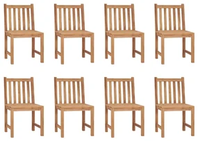 Sedie da giardino con cuscini 8 pz in legno massello di teak