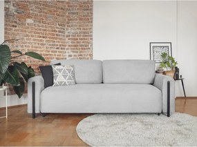 Divano grigio chiaro allungabile/con contenitore e rivestimento in velluto a coste 244 cm Arcadova – ELTAP