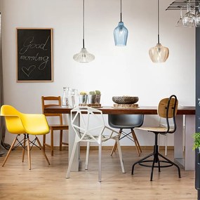 Lampadario Glamour Olbia L.100 nero paralume multicolore 3x E27 LA MIA LUCE