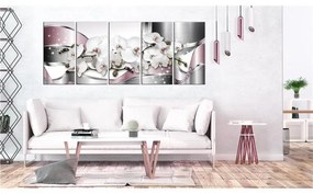 Quadro Shiny Orchids  Colore Nero, Dimensioni e Misure 225x90